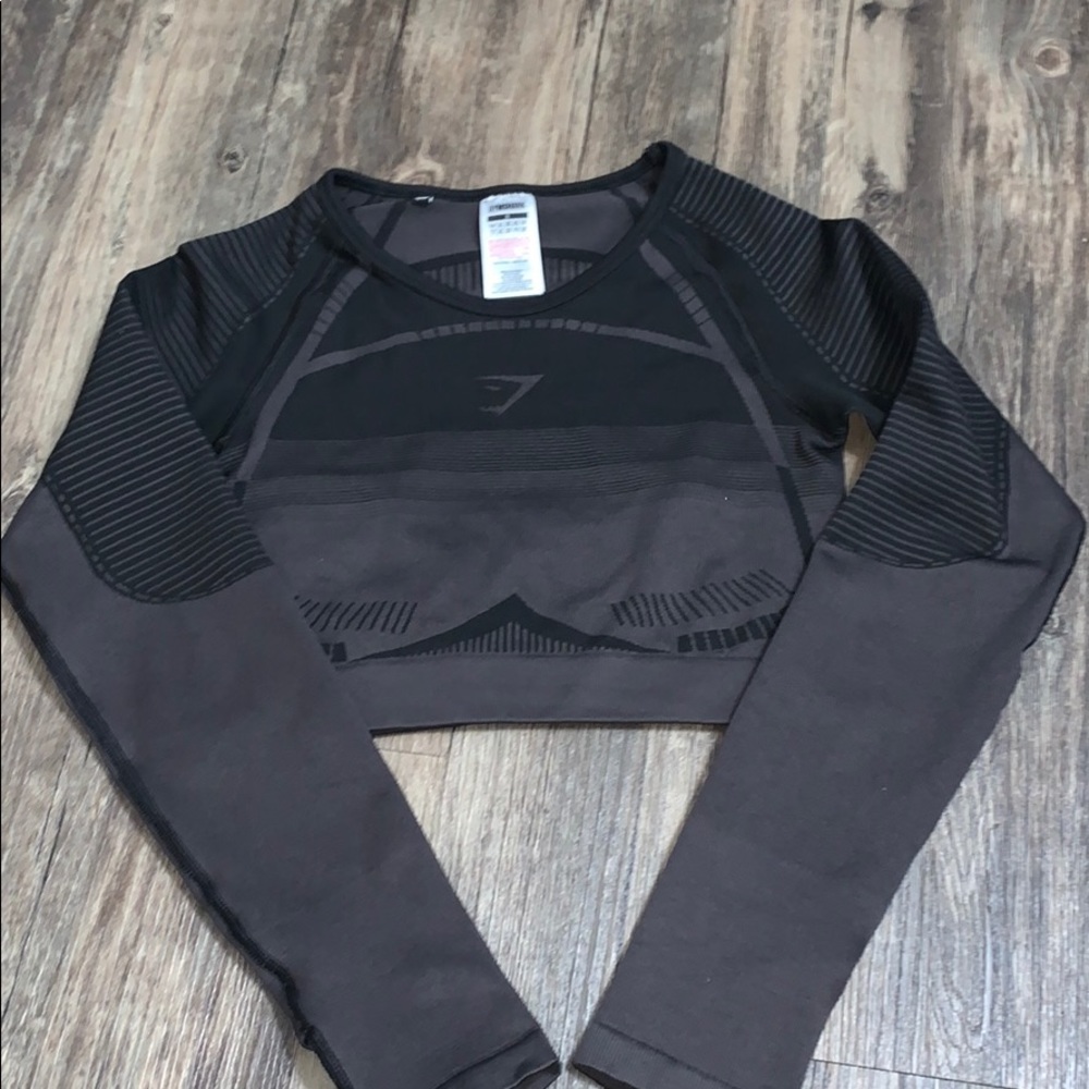Gymshark geo seamless long sleeve crop top